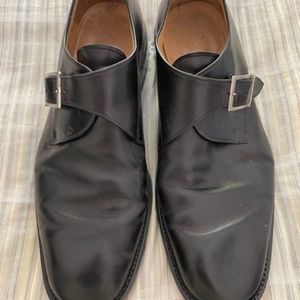 Bally Monk Strap Black Dress Loafers Size 11.5 D